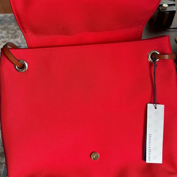 NWT Dooney & Bourke Red Nylon Flap Backpack - Picture 7 of 11
